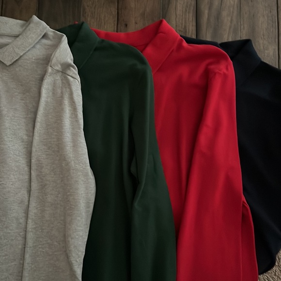 New Lot of Four Long Sleeved Boys Polo Style Shirts Size XXL Grey Green Red Navy - Picture 5 of 5